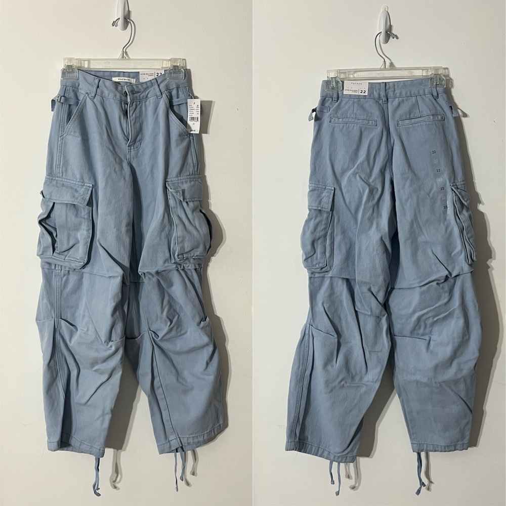 Pacsun Jayde Balloon Cargo Pants Light Blue